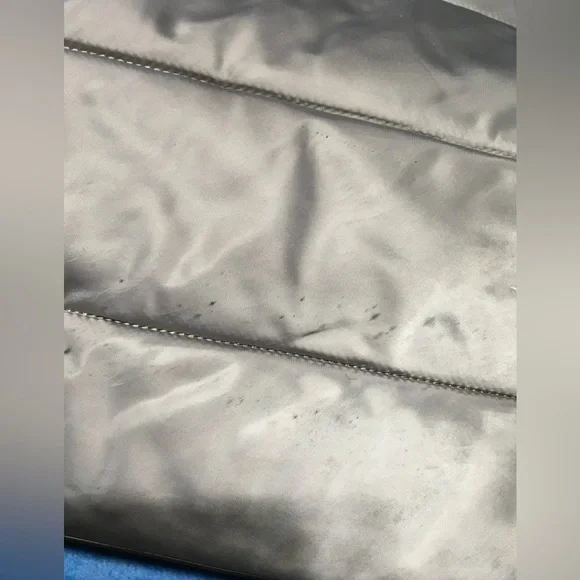 Tory Burch Nylon Ella Puffer Tote Handbag Taupe Gray - Picture 16 of 16